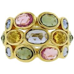 Temple St. Clair Hera Bombe Rose Cut Sapphire Diamond Gold Ring