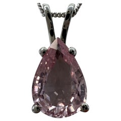 Natural 2.50ct Pink Sapphire Pear Teardrop Cut 18k White Gold Pendant Necklace