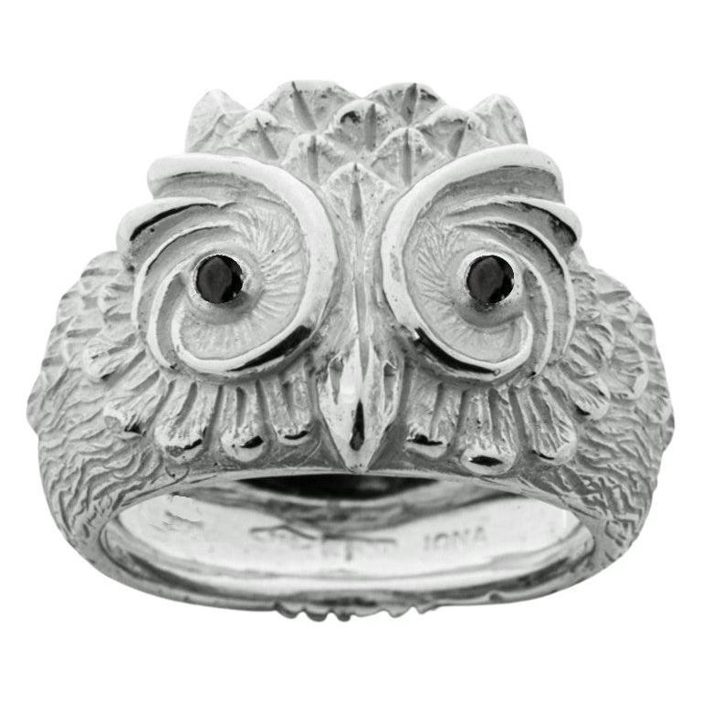 Alex Jona Sterling Silver Owl Ring For Sale