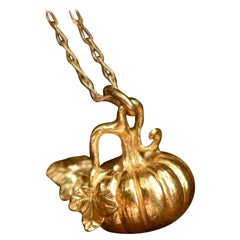 Solid 18 Carat Gold Pumpkin Pendant By Lucy Stopes-Roe
