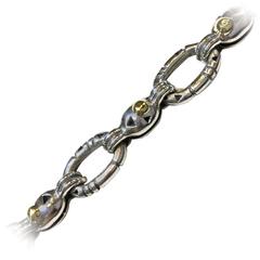 John Atencio Silver and Gold Elements Link Bracelet
