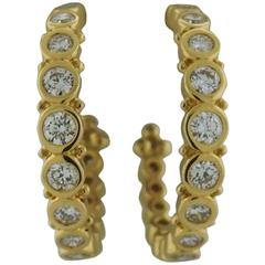 Temple St. Clair Diamond Gold Eternity Hoop Earrings