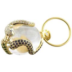 Temple St. Clair Gold Diamond Gemstone Serpent Amulet Pendant 4