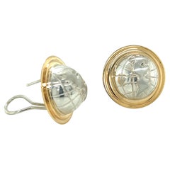 Sterling Silver and Gold Earth Globe Earrings