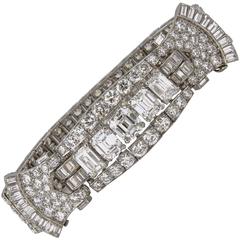 Art Deco Diamond Platinum Bracelet 12
