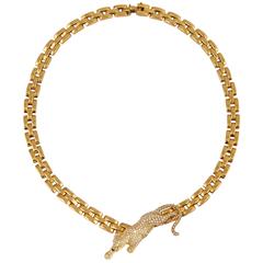 Cartier Maillon Panthere 3 Row Gold Necklace with Diamond Panther 8
