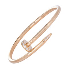 Cartier Juste un Clou Rose Gold Diamond Bracelet For Sale at 1stDibs