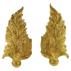 Large Buccellati Gold Leaf Motif Earrings 5