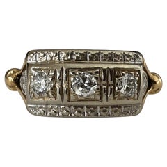 Vintage Midcentury Three Stone Diamond Ring