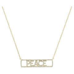 Or 14 carats Luxle 3/8 carats Collier "Peace" en diamants