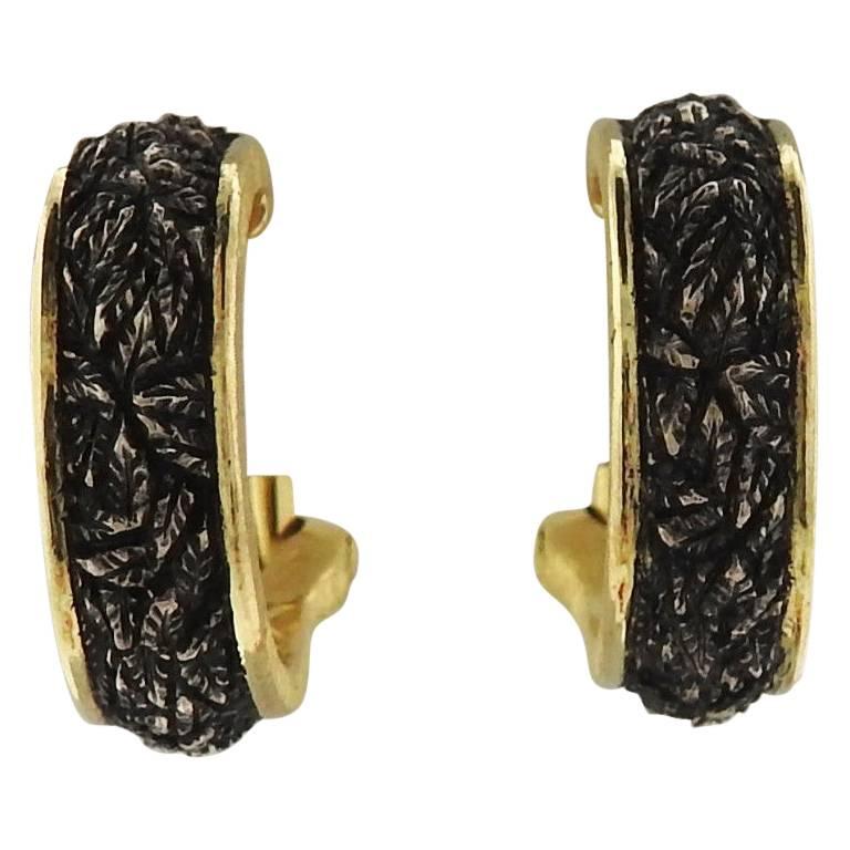 Buccellati Gold-Sterlingsilber-Ohrringe im Angebot