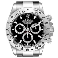 Montre chronographe Rolex Daytona en acier avec cadran noir pour hommes 116520