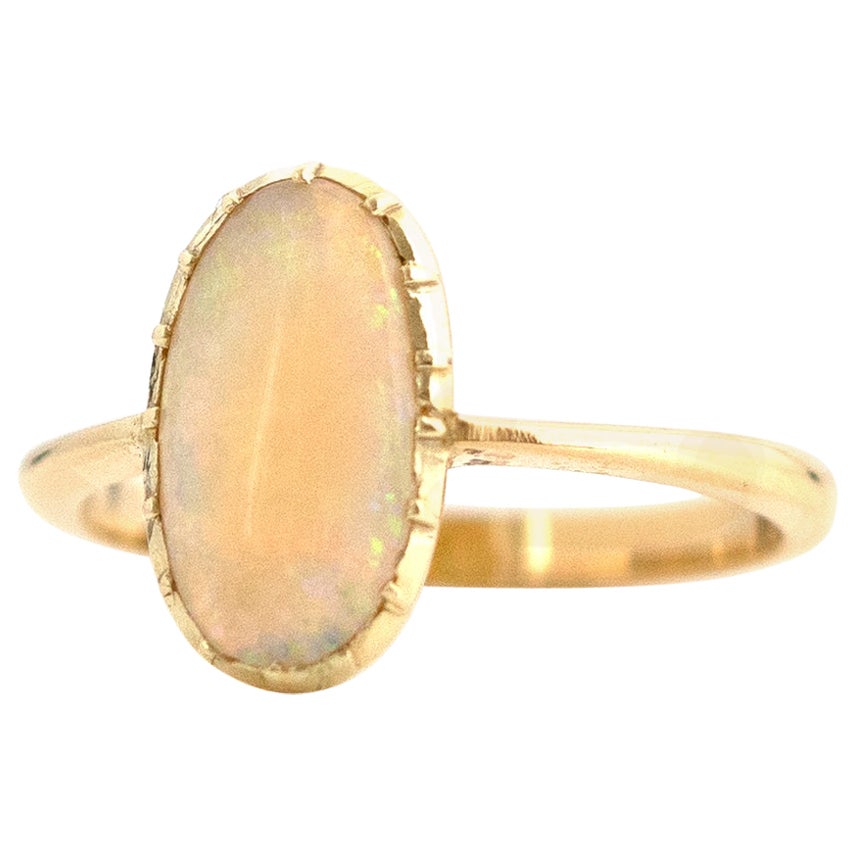 Antique Edwardian Precious Opal 18 Carat Gold Ring For Sale