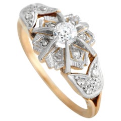 LB Exclusive Antique 18k Rose Gold 0.35 Carat Diamond Ring