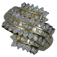 Large 1.50 Carat Diamond and 9 Carat Gold Bling Cluster Ring