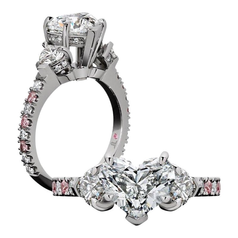 GIA Certified Heart Diamond and Argyle Pink Diamond Ring