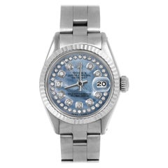 Rolex Datejust 6917 Blue Mother of Pearl String Diamond Dial Oyster Band