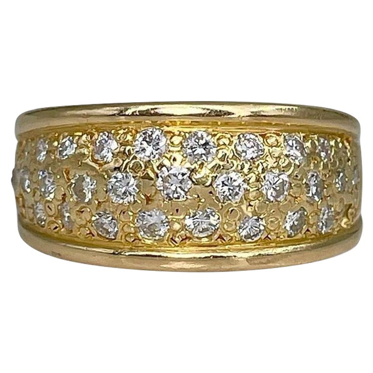 Breiter Bandring aus 18 Karat Gelbgold mit 0,77 Karat Diamanten