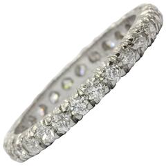 Antique Art Deco Old European Cut Diamonds Platinum Eternity Band Ring