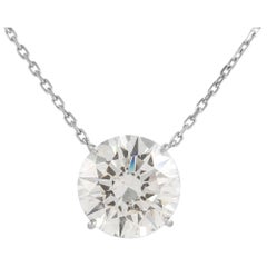 Alexander 8.43 Carats Diamond Solitaire Pendant Necklace 18k White Gold