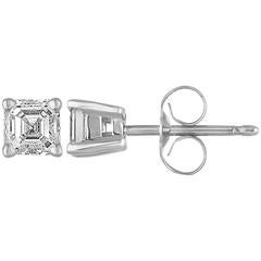 .47 Carats Asscher Diamonds Stud Gold Earrings 7