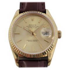 Retro Mens Rolex Oyster Datejust Ref 16018 18k Solid Gold Automatic 1980s RA327