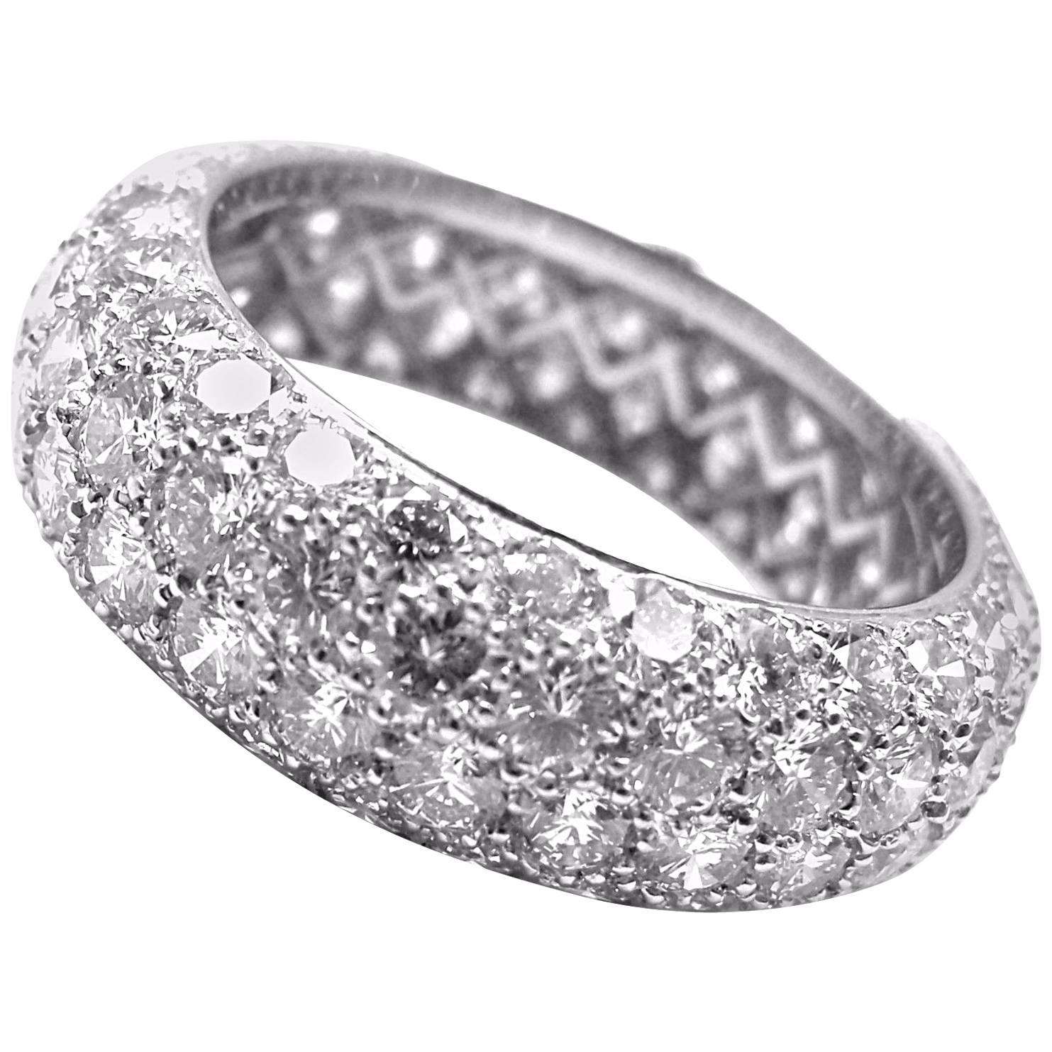 Tiffany & Co. Etoile Four-Row Diamond Platinum Band Ring