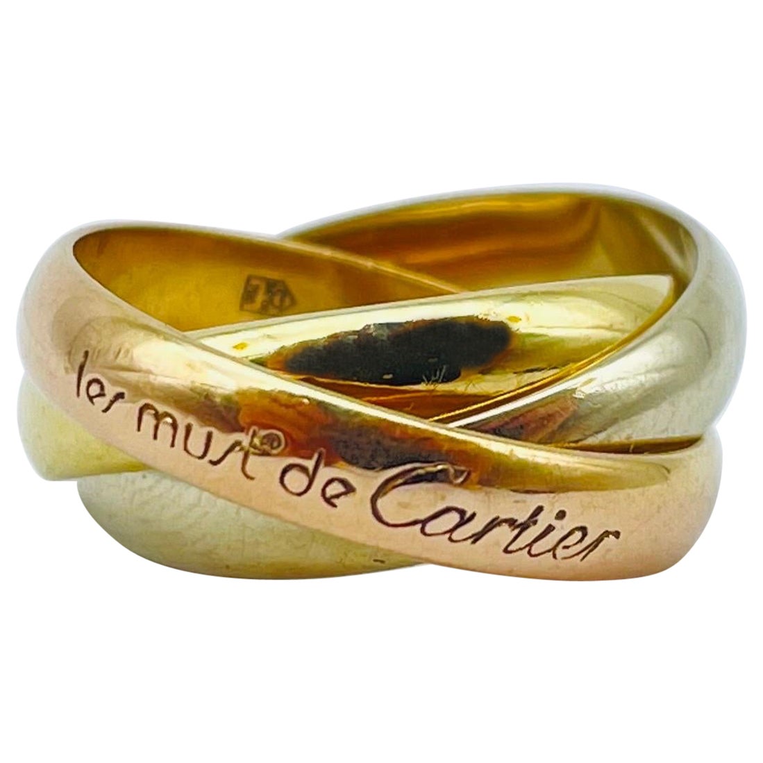 Cartier Trinity Ring in 18k 3 Tone 'Tricolor' Gold For Sale
