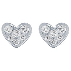 Tiffany & Co. Boucles d'oreilles en or blanc en forme de cœur avec diamants