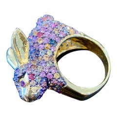 Crazy Bunny Multi color Natural Sapphire Ring