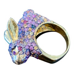 Crazy Bunny Mehrfarbiger natürlicher Saphir-Ring
