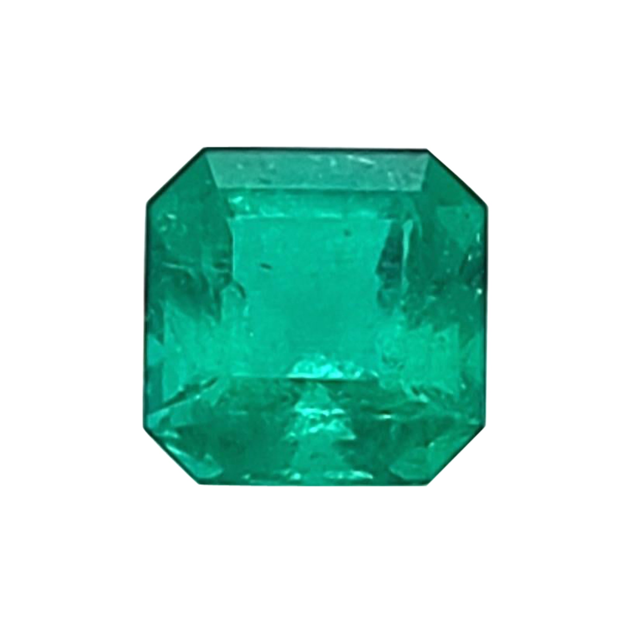 Colombian Octagonal Step Cut Emerald 1.55 TCW GIA Certificate For Sale