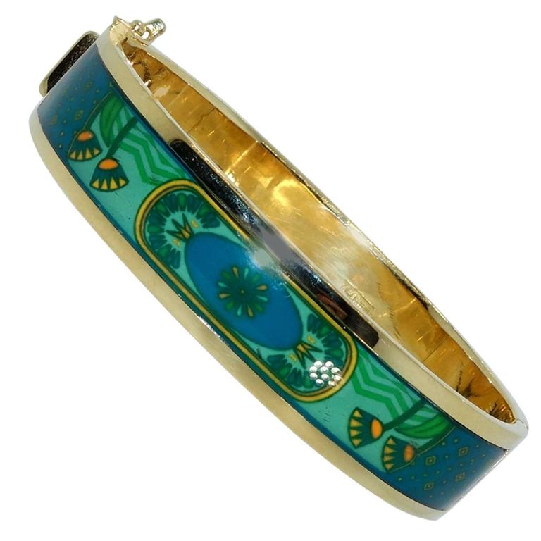 Enamel Gold Bangle Bracelet at 1stDibs enamel gold bangles
