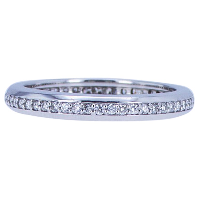 For Sale:  Round Diamond Eternity Band in 18k White Gold