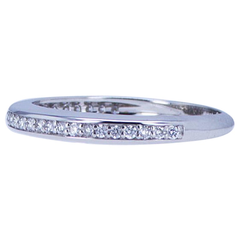 For Sale:  Partway Round Brilliant Diamond Band in 18k White Gold