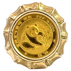 1988 Panda Coin Ring in 14k Yellow Gold