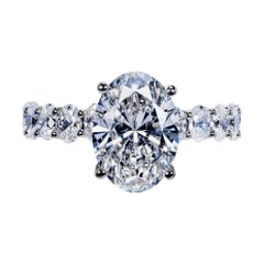 5 Carat Oval Cut Diamond Engagement Ring GIA Certified E VS1