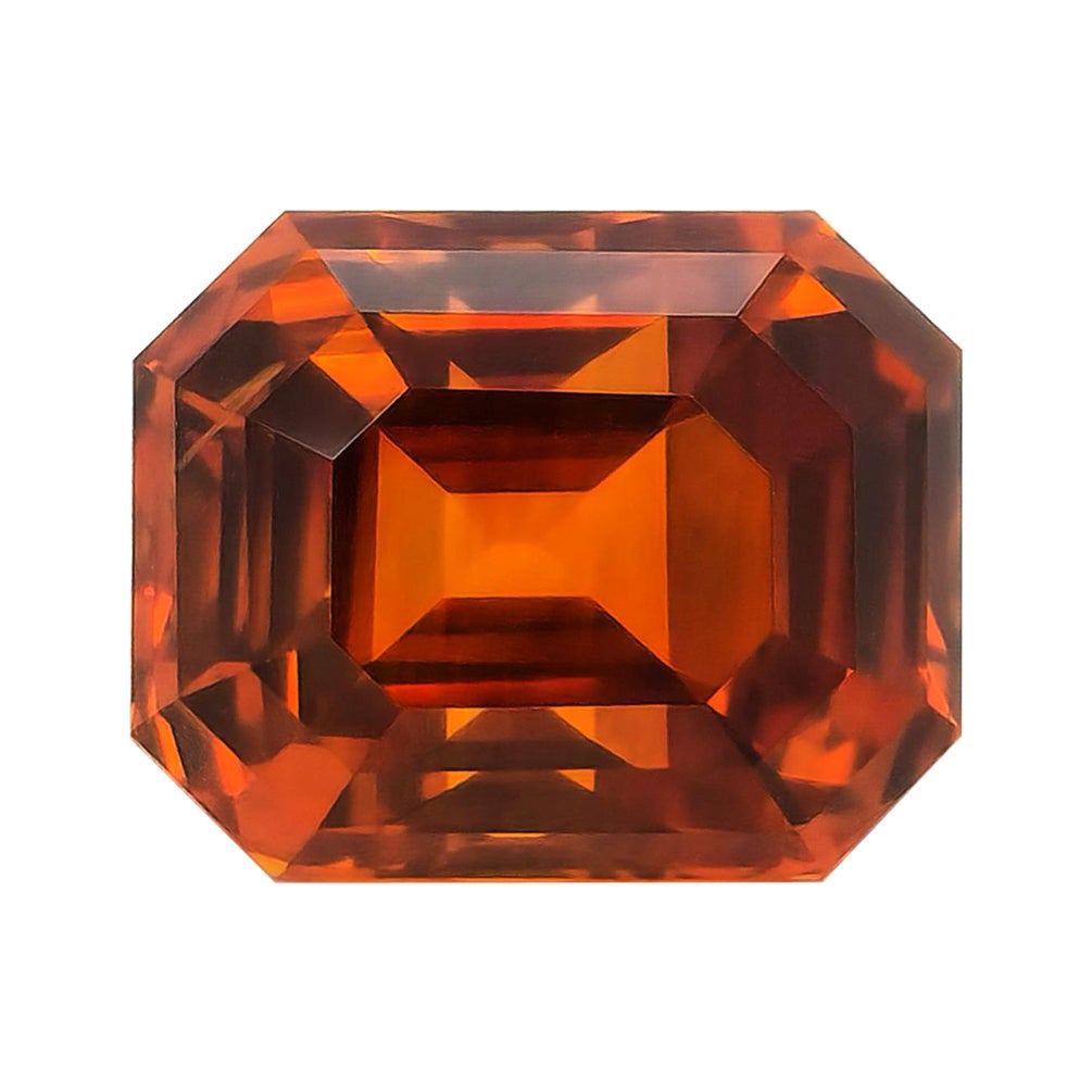 Saphir orange chauffé naturel de 10,16 carats certifié par le GIA