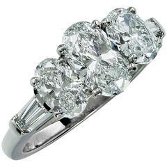 2.37 Carats GIA Cert Oval Cut Diamonds Platinum Engagement Ring