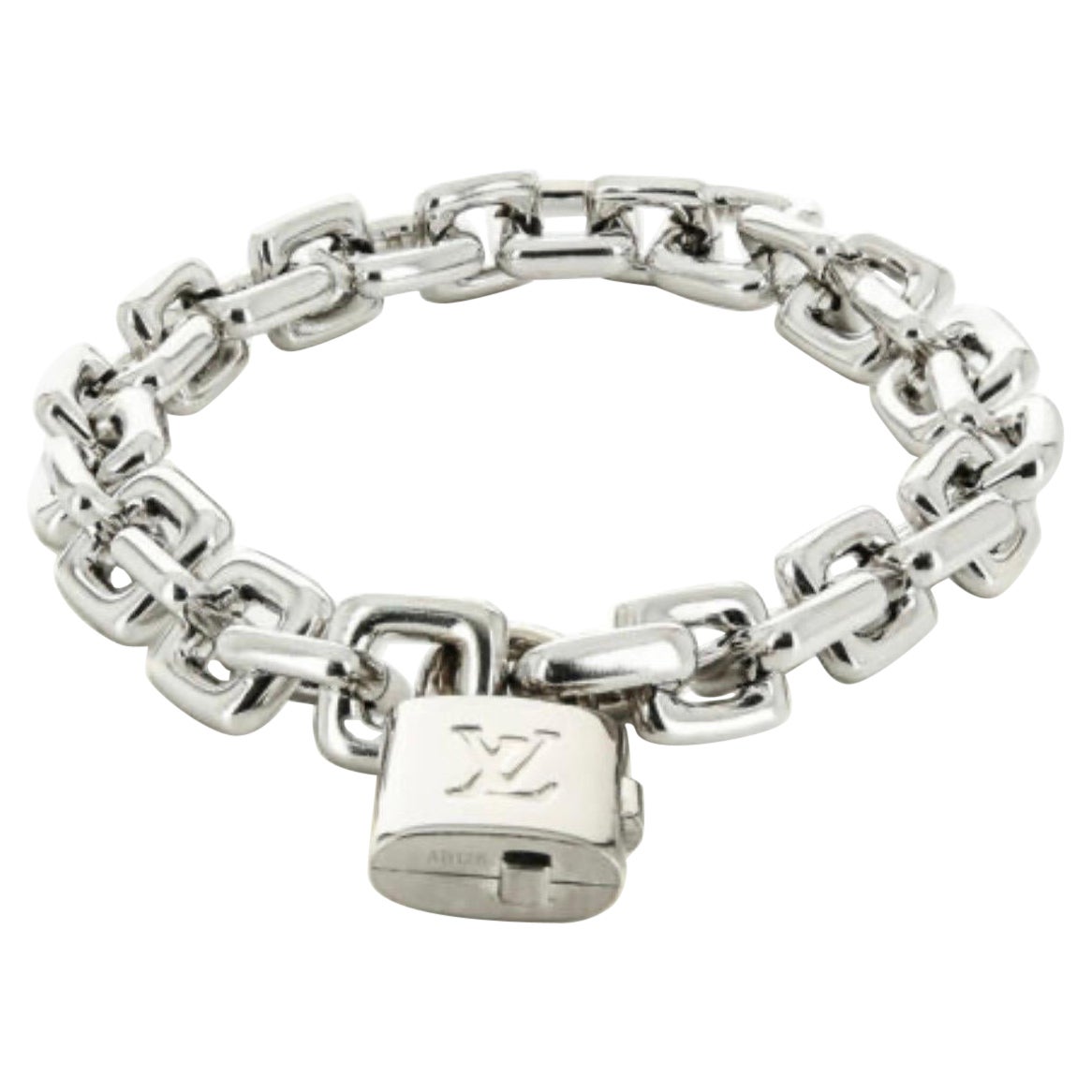 Louis Vuitton Locket Chain Vintage Link Bracelet in 18 Karat White