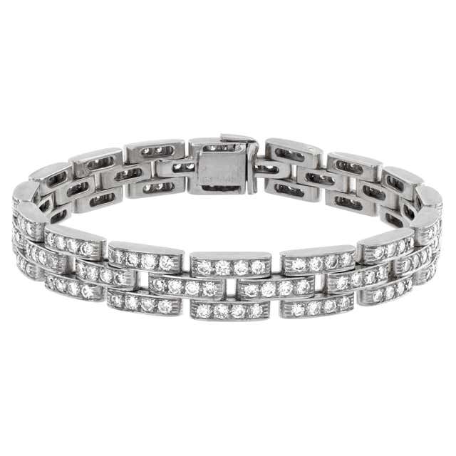 Cartier Maillon Panthere Diamond Five Row Link Gold Bracelet at 1stDibs ...