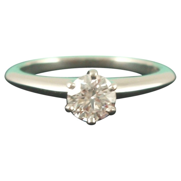 Tiffany and Co. Platinum .40 Carat Diamond Engagement Ring For Sale at ...