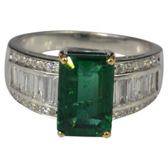 Vintage 3 Carat Natural Emerald Diamond Engagement Band Diamond Eternity Band