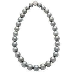 Vintage Tahitian Silver Pearl Necklace