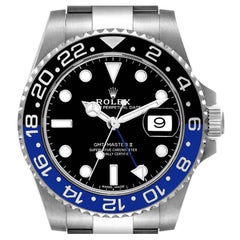 Rolex GMT Master II Batman Black Blue Ceramic Bezel Steel Watch 116710 Box Card