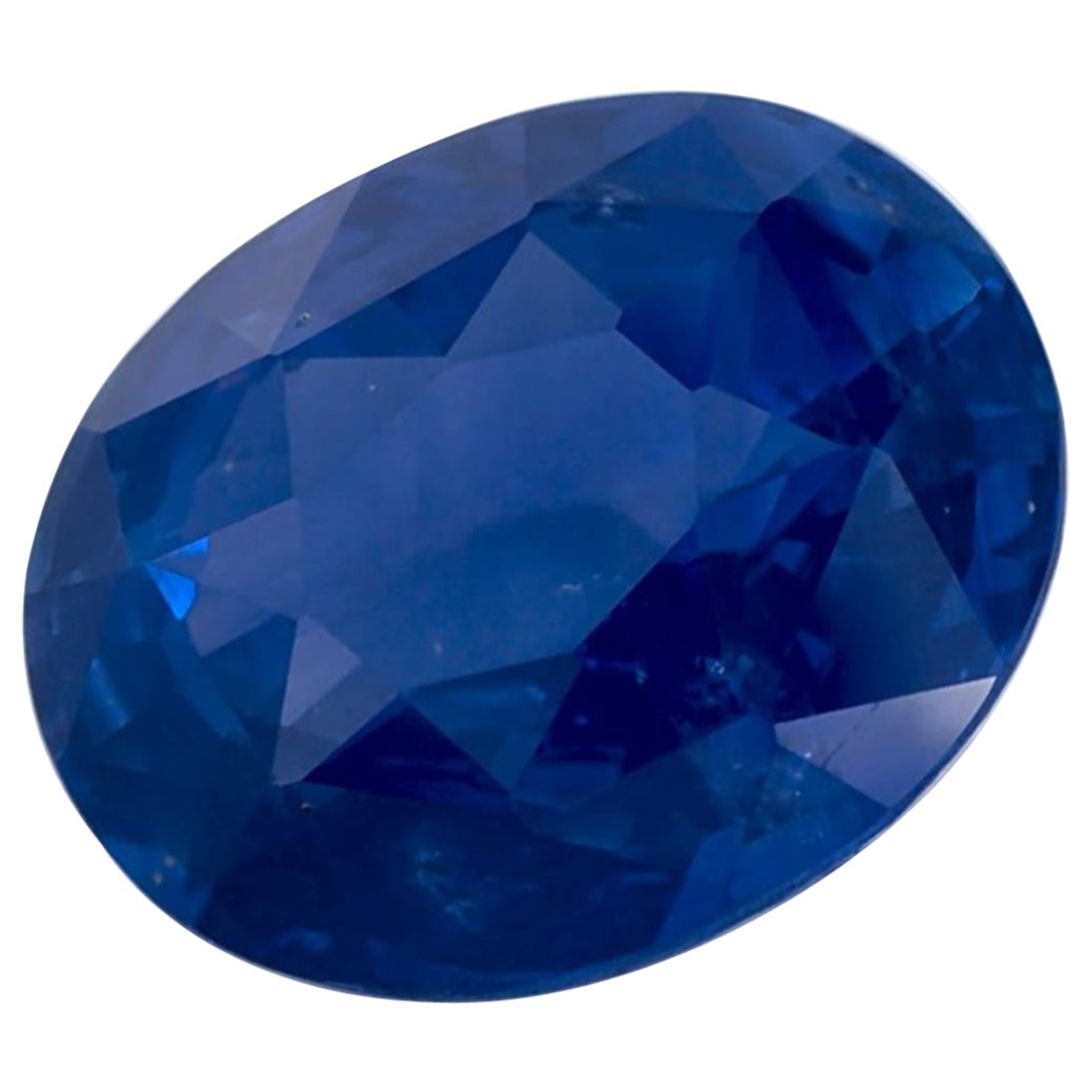 3.61 Carat Blue Sapphire Oval Loose Gemstone For Sale