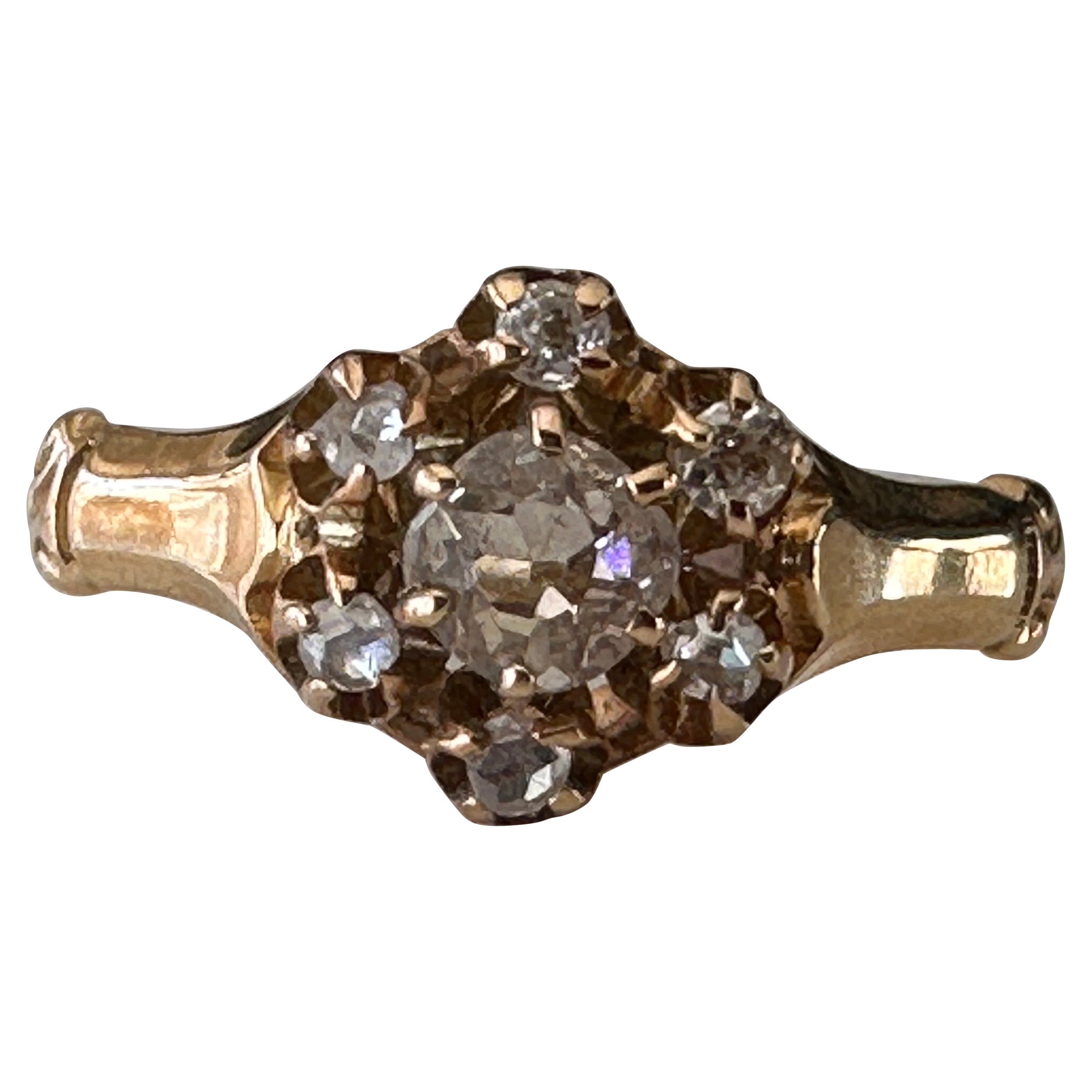 Viktorianischer Diamant-Cluster-Ring im Angebot