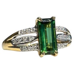 18k Yellow Gold Santa Rosa Tourmaline and Diamond Ring