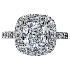 3 Carat Cushion Cut Diamond Engagement Ring GIA Certified G VS2
