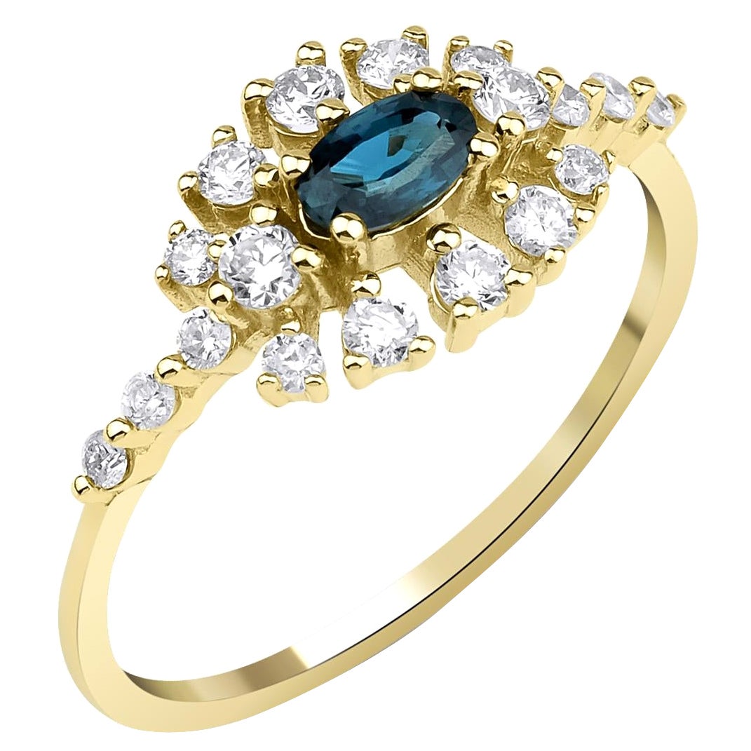 Sapphire and Diamond Cocktail Ring For Sale